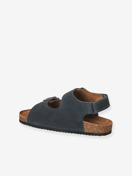Boys' leather buckle sandals blue 
