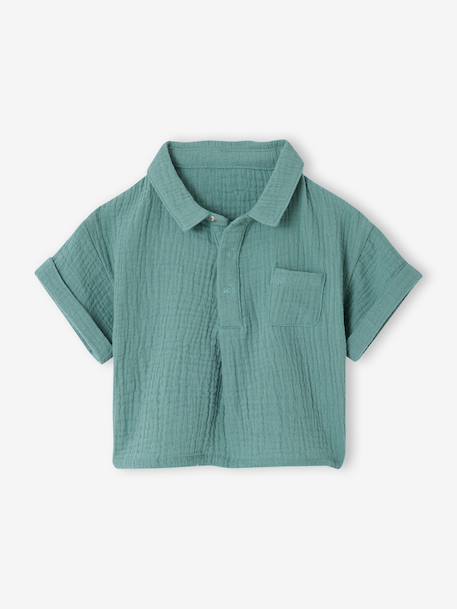 Short-sleeved shirt emerald green 