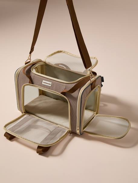 Animal carrier backpack striped beige 