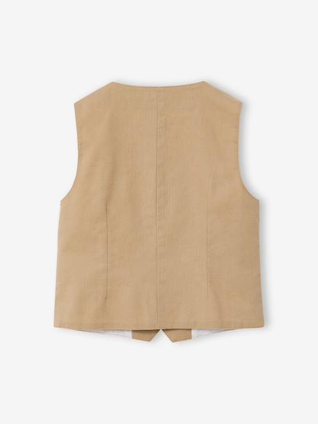 Occasion Wear Cotton/Linen Waistcoat for Boys beige+Beige+blue+Dark Blue+sage green 