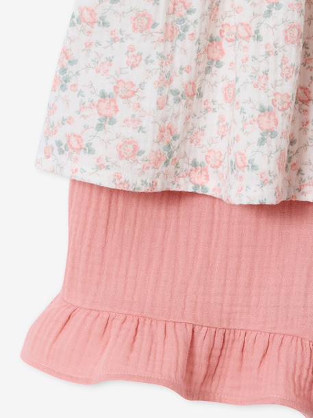 Cotton gauze short and top set blush+sage green 