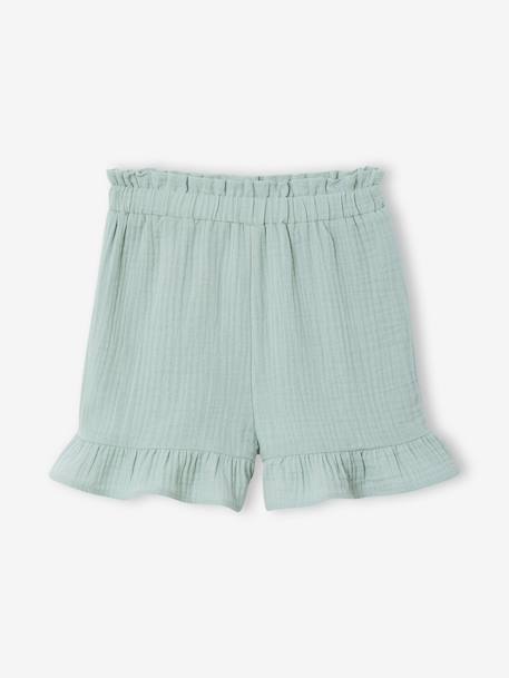 Cotton gauze short and top set blush+sage green 