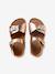 Leather buckle sandals gold+pale pink 