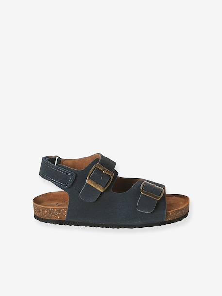 Boys' leather buckle sandals blue 