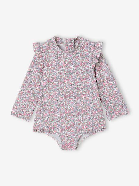 UV protective long-sleeved swimsuit ecru 