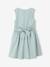 Set of skater dress, bolero and band for head accessories for hair sage green+white 
