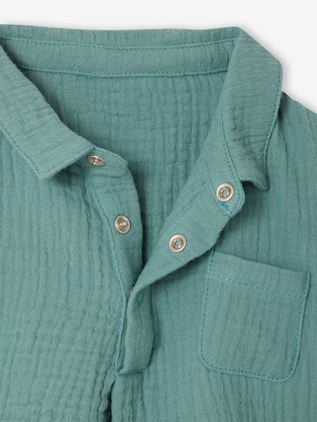 Short-sleeved shirt emerald green 