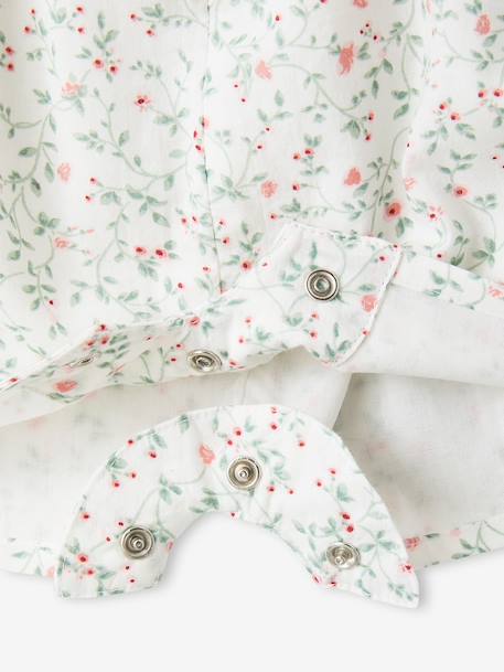 Floral playsuit for baby girls printed white 