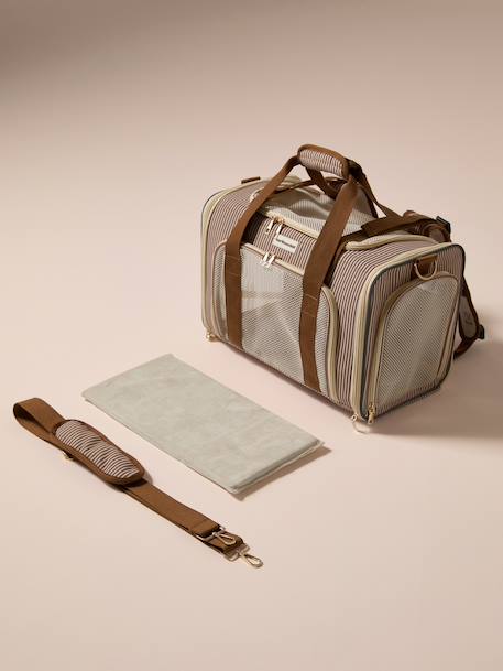 Animal carrier backpack striped beige 