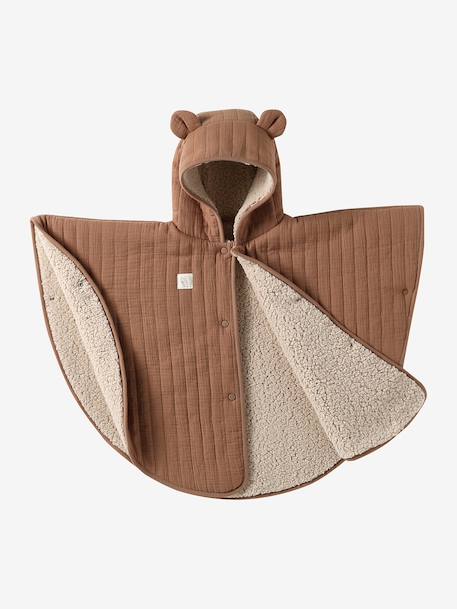 Cosy baby cape with ears cappuccino 