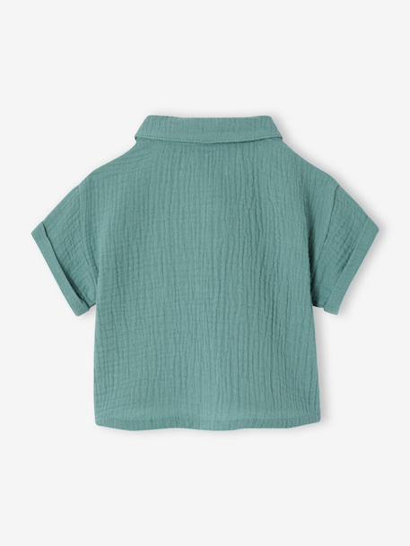 Short-sleeved shirt emerald green 
