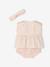 Set of 3 short, t-shirt and band for head accessories for hair ecru 