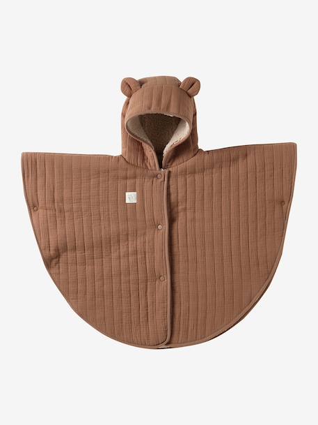 Cosy baby cape with ears cappuccino 