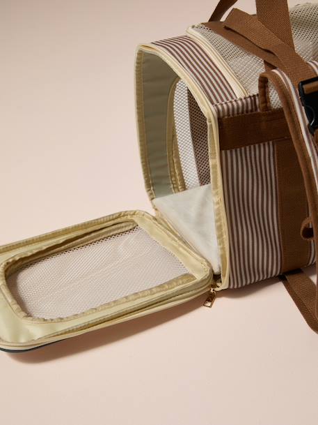 Animal carrier backpack striped beige 