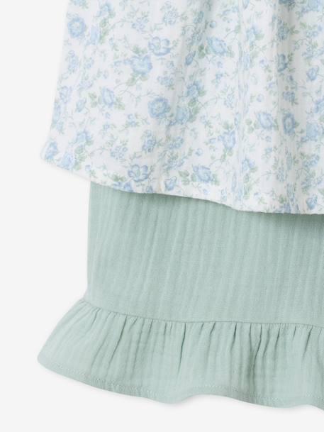 Cotton gauze short and top set blush+sage green 