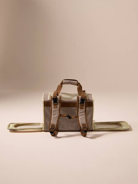 Animal carrier backpack striped beige 
