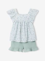 Girls-Cotton gauze short and top set 