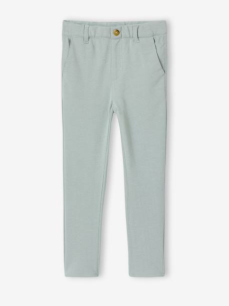 Ceremony suit with Mao collar shirt, jacket and trousers for boys aqua green+beige+sky blue 