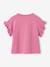 Girl's short-sleeved t-shirt with romantic pattern and frill detail ecru+navy blue+rose+sage green 