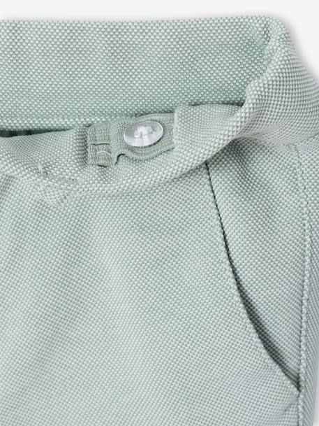 Ceremony suit with Mao collar shirt, jacket and trousers for boys aqua green+beige+sky blue 