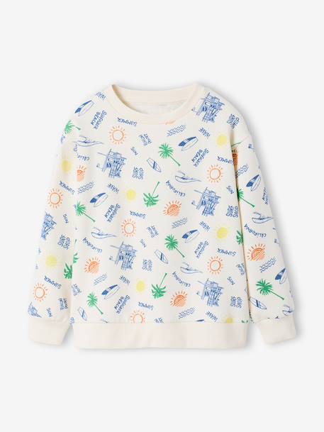 Round-neck sweatshirt for boys ecru 