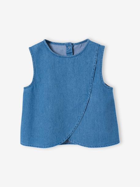 Lightweight denim bermuda shorts and top set medium blue 
