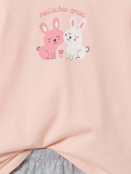 Pack of 2 short and long rabbit pyjamas marl grey 