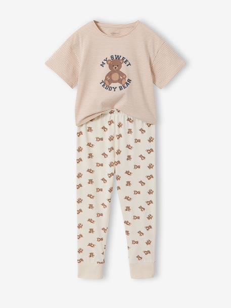 Pack of 2 short and long bear pyjamas ecru 