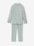 Ceremony suit with Mao collar shirt, jacket and trousers for boys aqua green+beige+sky blue 