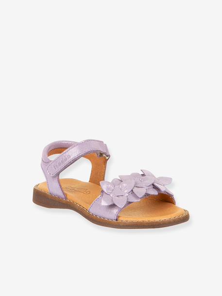 Pair of LORE FLOWERS Leather Sandals for Girls, FRODDO blue+blush+deep blue+gold+golden pink+lavender+red+tomato red 