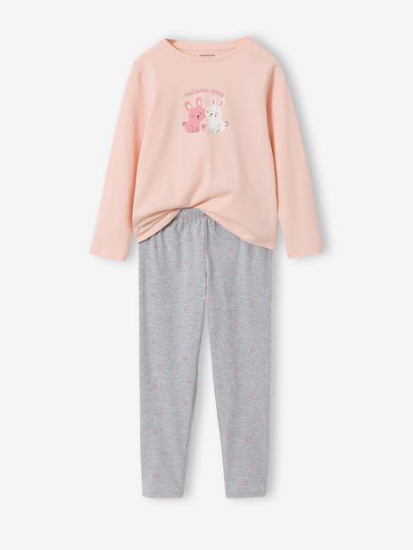 Pack of 2 short and long rabbit pyjamas marl grey 