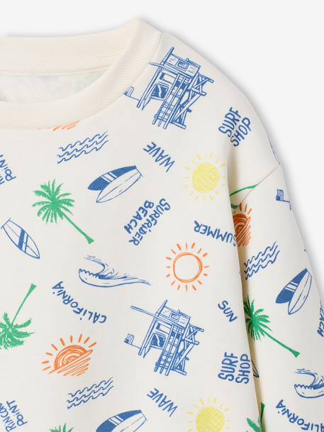 Round-neck sweatshirt for boys ecru 