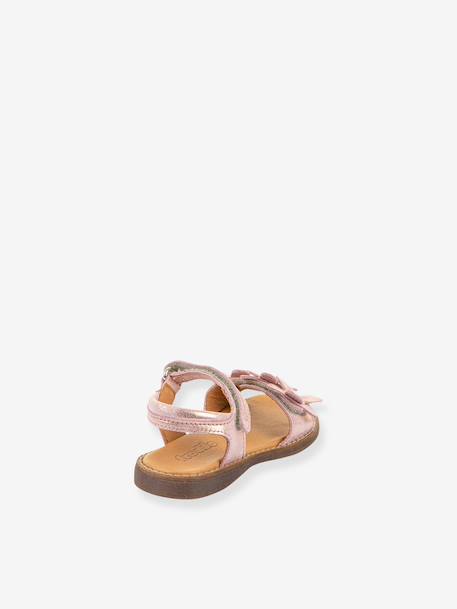 Pair of LORE FLOWERS Leather Sandals for Girls, FRODDO blue+blush+deep blue+gold+golden pink+lavender+red+tomato red 