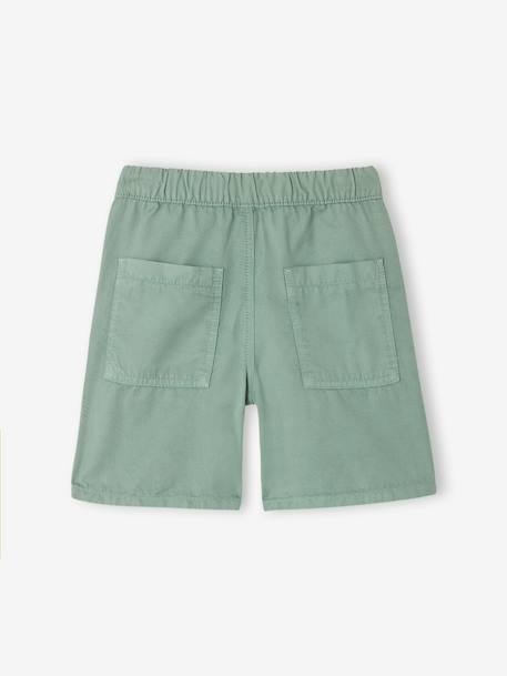 Elasticated bermuda shorts for boys denim blue+fir green+pastel yellow 