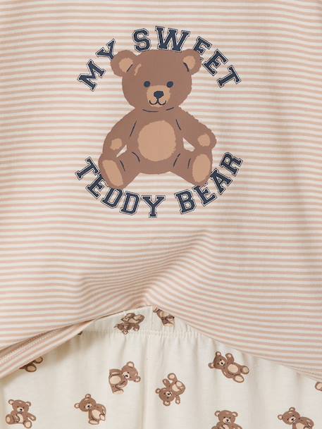 Pack of 2 short and long bear pyjamas ecru 