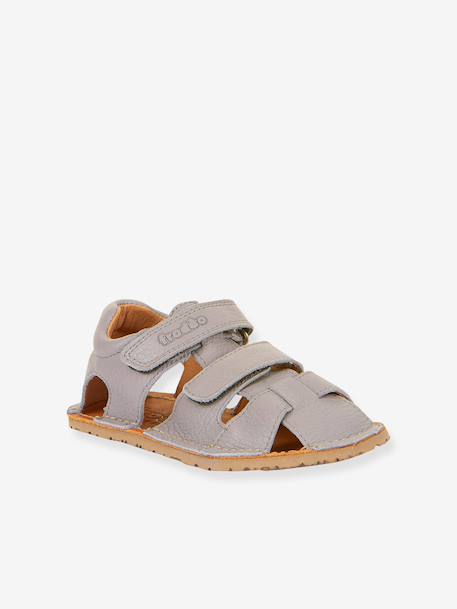 Closed BAREFOOT FLEXY AVI Sandals for Children, FRODDO light grey+navy blue 