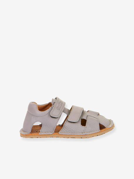 Closed BAREFOOT FLEXY AVI Sandals for Children, FRODDO light grey+navy blue 