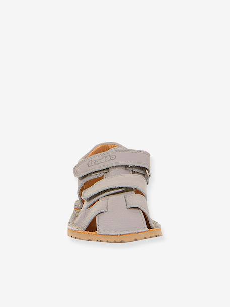 Closed BAREFOOT FLEXY AVI Sandals for Children, FRODDO light grey+navy blue 
