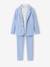 Ceremony suit with Mao collar shirt, jacket and trousers for boys aqua green+beige+sky blue 