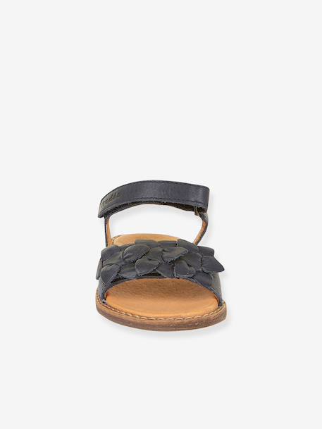 Pair of LORE FLOWERS Leather Sandals for Girls, FRODDO blue+blush+deep blue+gold+golden pink+lavender+red+tomato red 
