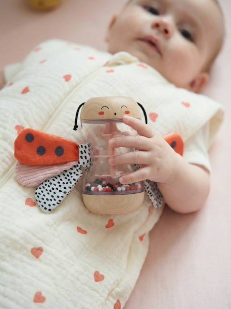FSC® wooden ladybird rattle red 