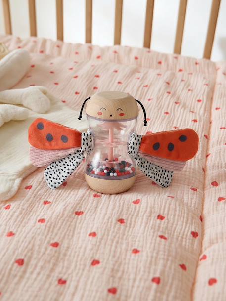 FSC® wooden ladybird rattle red 