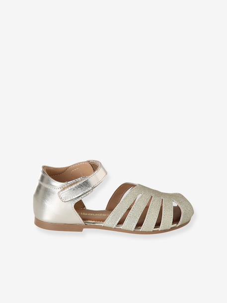 Girls' strap ballerinas gold 