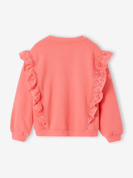 Fancy frill sweatshirt coral 