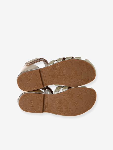 Girls' strap ballerinas gold 