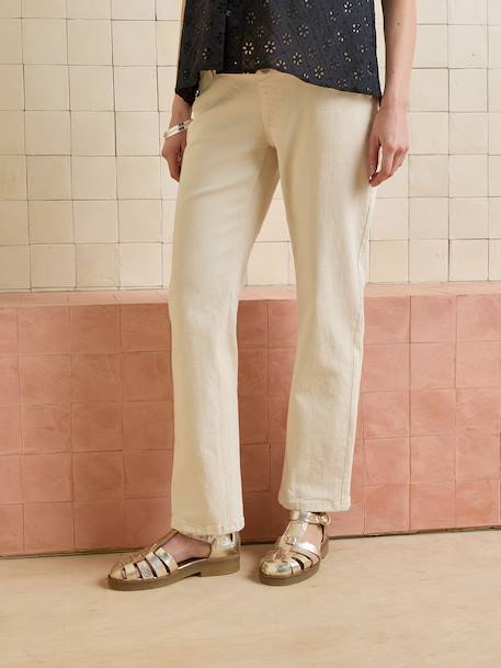 Straight Leg Jeans with Seamless Belly Band for Maternity brut denim+denim grey+ecru+stone 