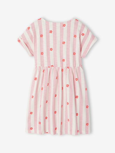 Girl's comfortable jersey dress striped blue+striped pink 