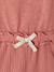 Two-fabric playsuit for girls old rose+slate grey 