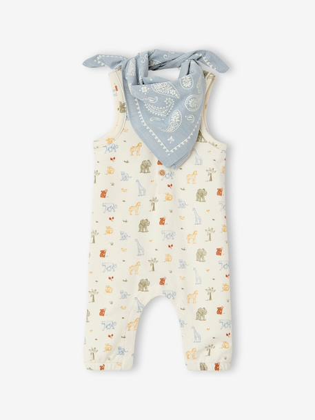 Set of baby sleepsuit and bandana ecru 
