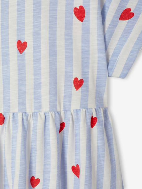 Girl's comfortable jersey dress striped blue+striped pink 